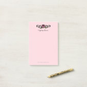 レッドローズビクトリアンヴィンテージロマンチックな手描き ポストイット (デスク上)