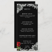 レッドローズビューティフルホワイトレース結婚ズ メニュー (正面/裏面)