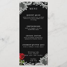 レッドローズビューティフルホワイトレース結婚ズ メニュー