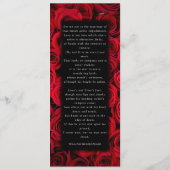 レッドローズフェイクシルバーブラックラグジュアリー結婚ズ メニュー (裏面)