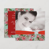 レッドローズフォトSweet sixteen誕生会 招待状 (正面/裏面)