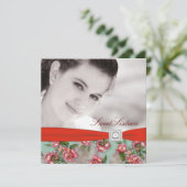 レッドローズフォトSweet sixteen誕生会 招待状 (スタンド正面)