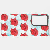 レッドローズフラワーアート SAMSUNG GALAXYケース (左側面)