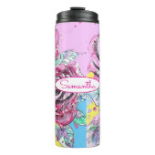 レッドローズフラワーウォーターカラフルカラーピンクアート タンブラー (正面)