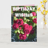 レッドローズフラワーガーデンフローラハッピーバースデーカード カード (黄色い花)