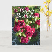 レッドローズフラワーガーデンフローラバラ誕生日カード カード (黄色い花)