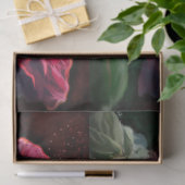 レッドローズフラワーグリーンブラックアートフローラデカップージ 薄葉紙 (ギフト)