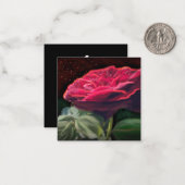 レッドローズフラワーグリーンブラックアートフローラ花 ノートカード (正面/裏面インサイチュ)