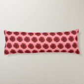 レッドローズフラワーシームレスパターン抱き枕 ボディピロー (裏面)