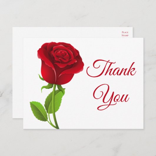 レッドローズフラワーズサンキューフローラ ポストカード (正面/裏面)