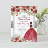 レッドローズフラワーズシルバーキンセアニェラ招待状 招待状 (スタンド正面)