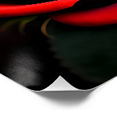 レッドローズフラワーズデジタルアートワーク–58566 ポスター (コーナー)