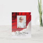 レッドローズフラワーパール葬儀記念悔やみや弔慰 サンキューカード (正面)