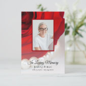 レッドローズフラワーパール葬儀記念悔やみや弔慰 サンキューカード (スタンド正面)