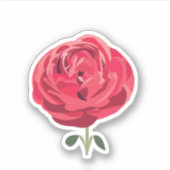 レッドローズフラワーフローラレッドローズ シール (正面)