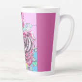 レッドローズフラワーフローラ水彩女性名 カフェラテマグ (右)