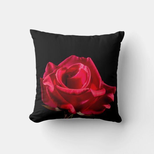 レッドローズフラワーフローラ開花枕 クッション (正面)