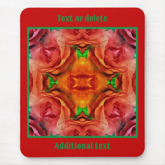 レッドローズフラワー動揺して抽象芸術 マウスパッド (正面)