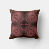 レッドローズフラワー抽象芸術ヴィンテージ クッション (裏面)