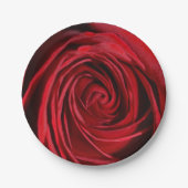 レッドローズフラワー紙プレート ペーパープレート (正面)