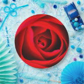 レッドローズフラワー紙プレート ペーパープレート (パーティー)