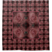 レッドローズフラワー自然抽象芸術ヴィンテージ シャワーカーテン (正面)