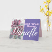 レッドローズフラワーGet Well Soon女性名札 カード (黄色い花)