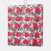 レッドローズフローライラストレーションパターンデザイン セラミックオーナメント (左)