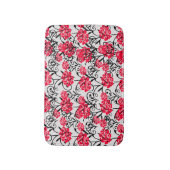 レッドローズフローライラストレーションパターンデザイン バスマット (正面縦)