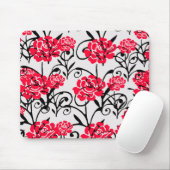 レッドローズフローライラストレーションパターンデザイン マウスパッド (マウス)