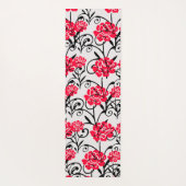 レッドローズフローライラストレーションパターンデザイン ヨガマット (裏面)