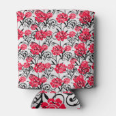 レッドローズフローライラストレーションパターンデザイン 缶クーラー (裏面)