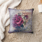 レッドローズフローラエフェメラホームデコール クッション (ブランケット)