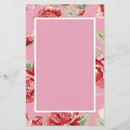 レッドローズフローラクラシックプリントブライダルシャワーannou