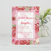 レッドローズフローラクラシックプリントブライダルシャワーannou 案内状 (スタンド正面)