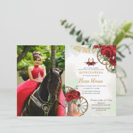 レッドローズフローラシャーロブーツキンセアニラ写真 招待状 (スタンド正面)