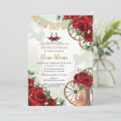 レッドローズフローラシャーロブーツスウィート16キンセアニラ 招待状 (スタンド正面)