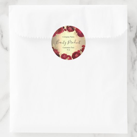 レッドローズフローラテーマ化粧料美しいスパカスタム ラウンドシール (バッグ)