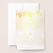 レッドローズフローラハートマザーズ日ダンスパーティー金ゴールド 箔カード (裏面封筒付き)