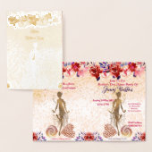 レッドローズフローラハートマザーズ日ダンスパーティー金ゴールド 箔カード (ディスプレー)