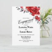 レッドローズフローラフォト婚約パーティ 招待状 (スタンド正面)
