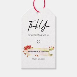 *~*レッドローズフローラフラワーサンキュー結婚ズ ギフトタグ