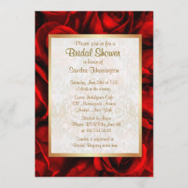 レッドローズフローラブライダルシャワー 招待状