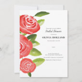 レッドローズフローラブライダルシャワー 招待状 (正面)