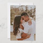 レッドローズフローラブラック婚約パーティ写真 招待状 (裏面)