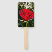 レッドローズフローラブーケフラワー自然写真 ハンドファン (裏面)