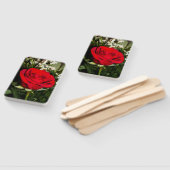 レッドローズフローラブーケフラワー自然写真 ハンドファン (組立なし)