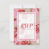 レッドローズフローラプリント保存日 出欠カード (正面)