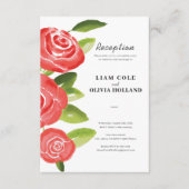 レッドローズフローラ披露宴カード エンクロージャーカード (正面)