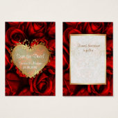 レッドローズフローラ結婚式の日付を保存 (正面&裏面)